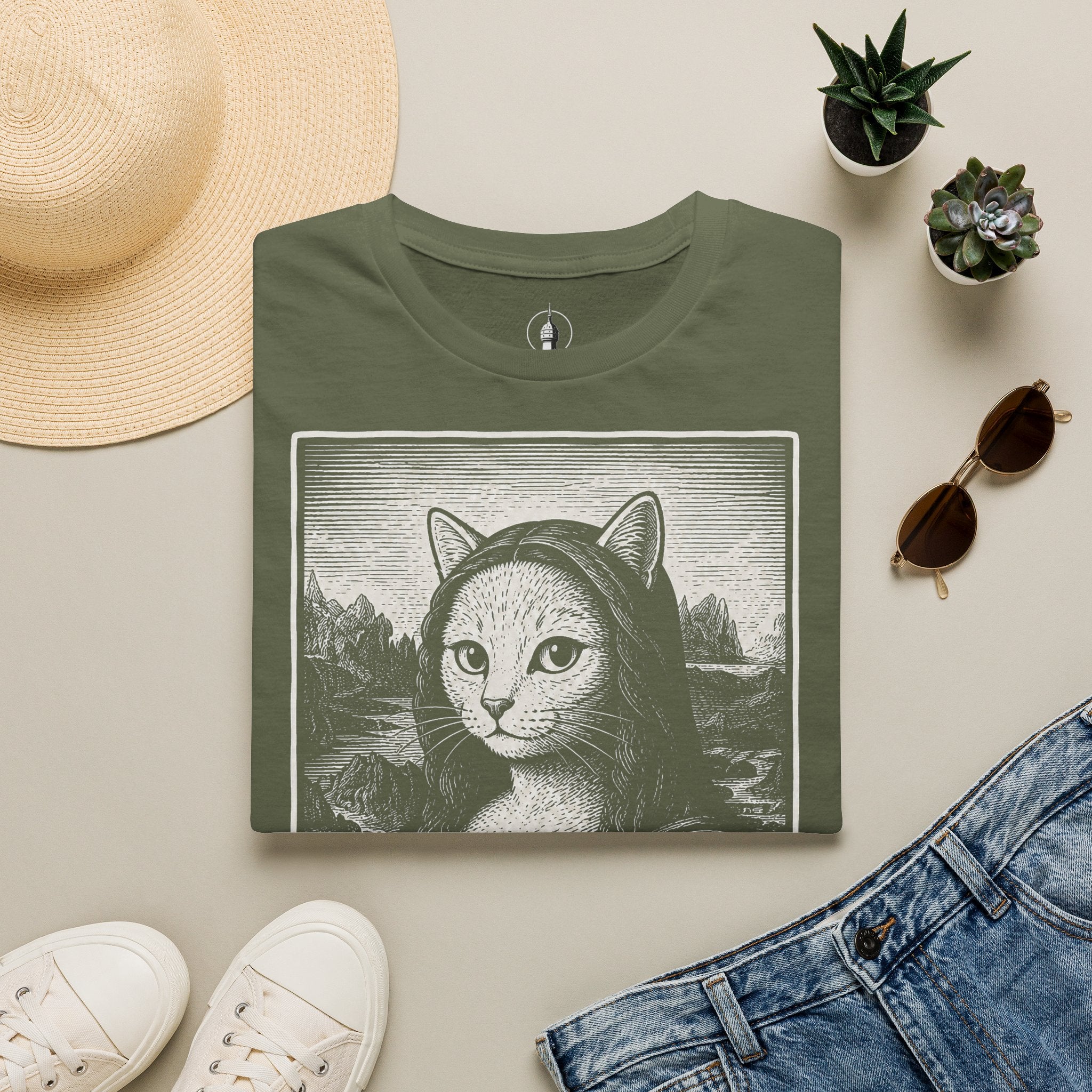 The Meowna Lisa Katzen Kunst T Shirt – Cat Art collection | UrbanPrintz