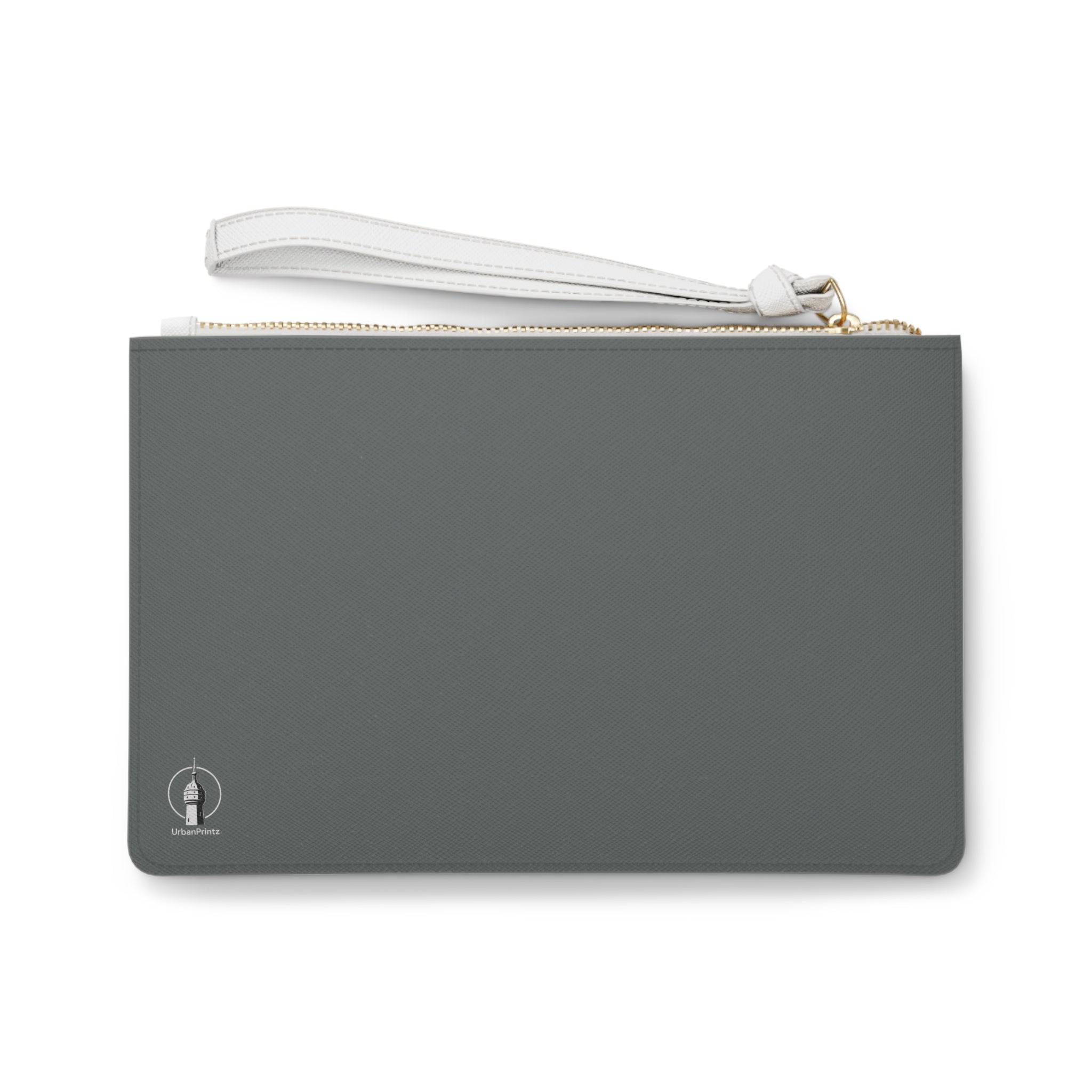 UrbanPrintz Grey Clutch Bag — Modern Minimalist Wristlet with Logo (Object No. 01) - UrbanPrintz