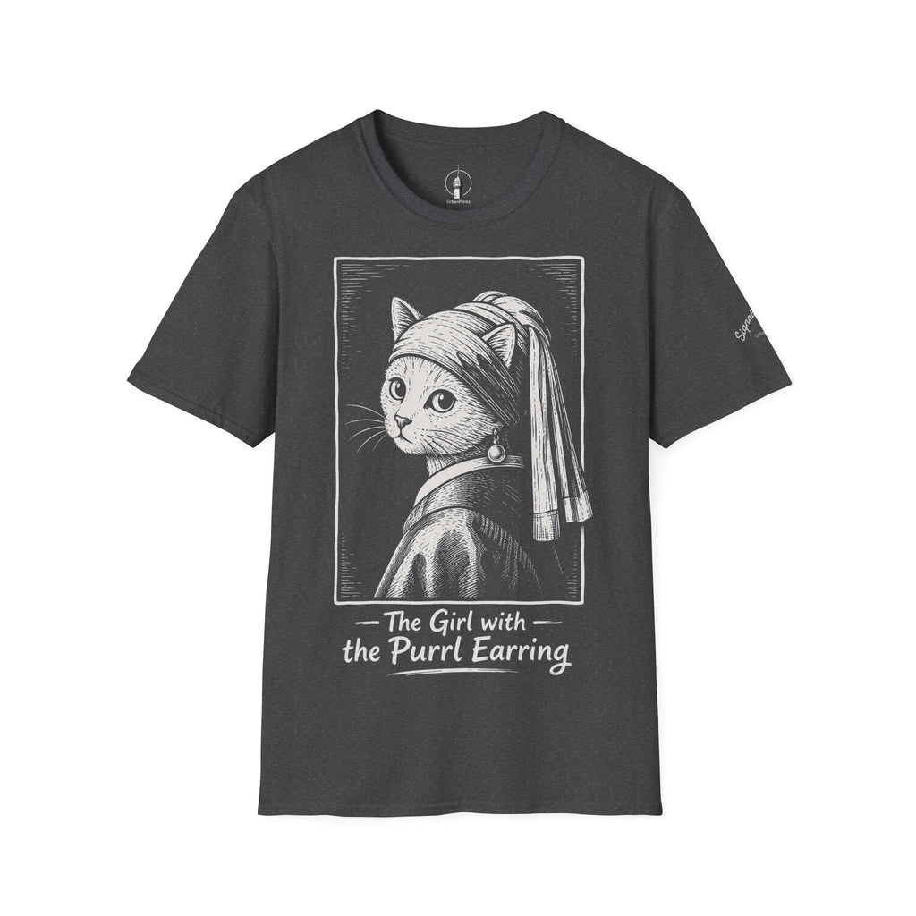 The Girl with the Purrl Earring Katzen Kunst T Shirt – Cat Art collection | UrbanPrintz