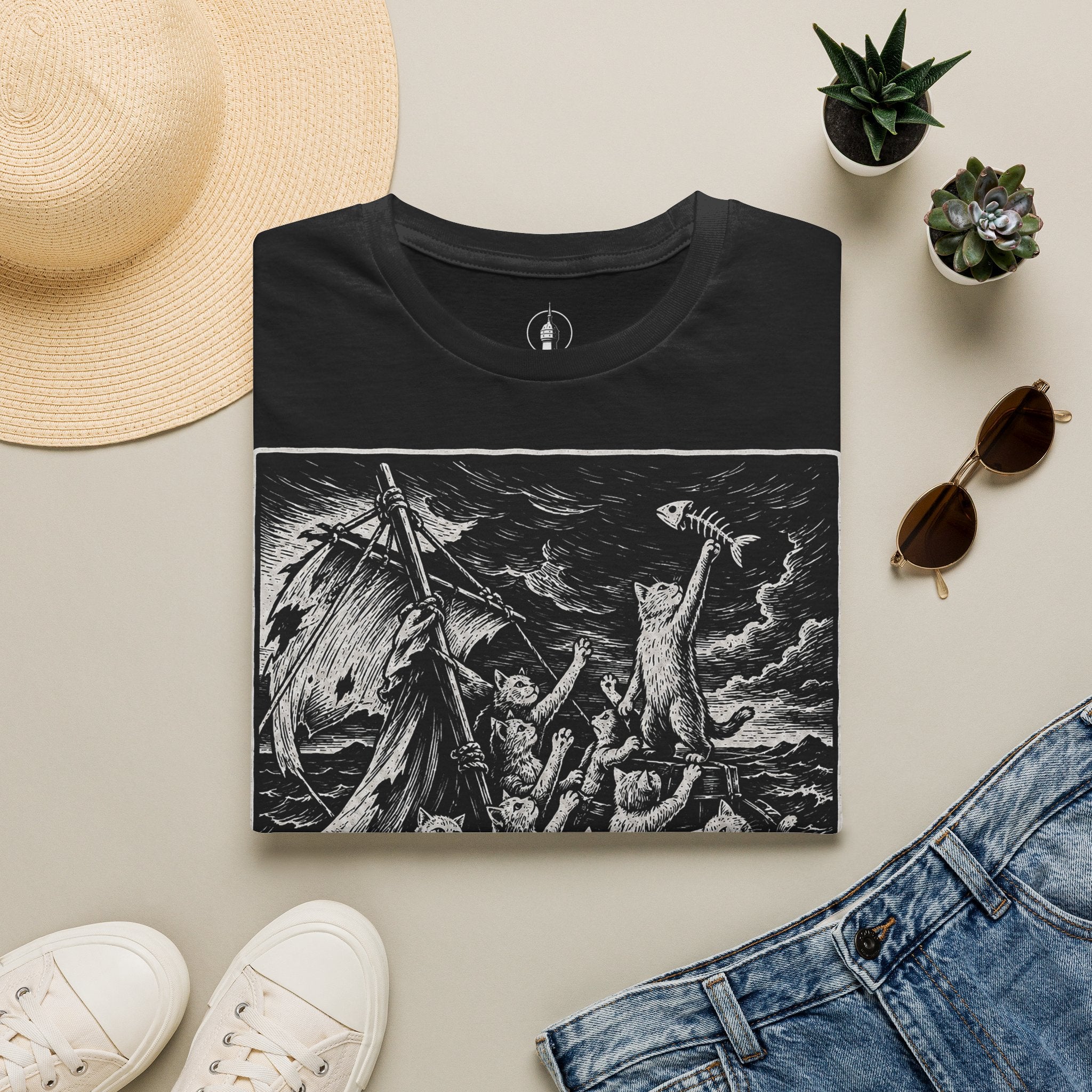 The Raft of Meowdusa Katzen Kunstparodie T Shirt – Cat Art collection | UrbanPrintz