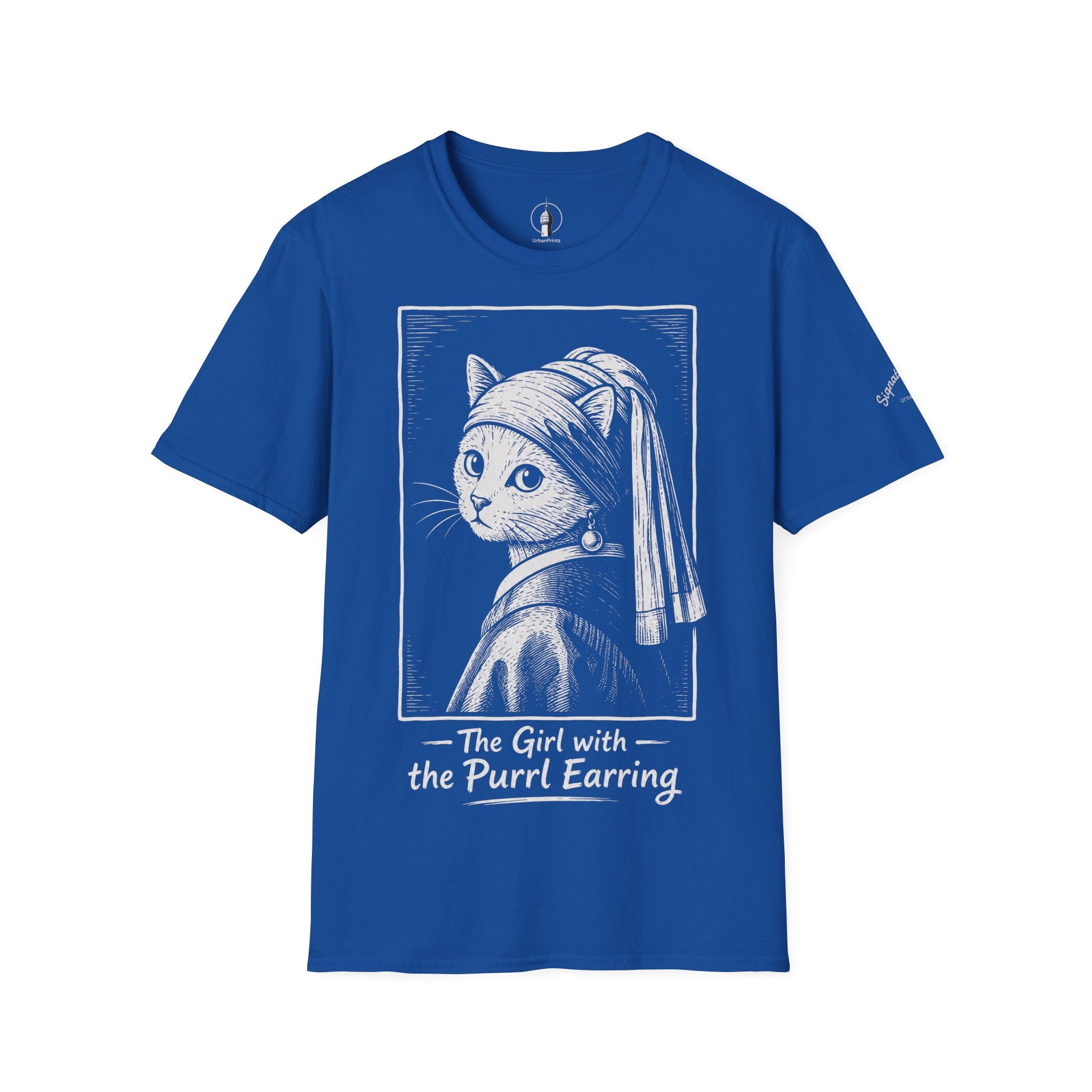 The Girl with the Purrl Earring Katzen Kunst T Shirt – Cat Art collection | UrbanPrintz