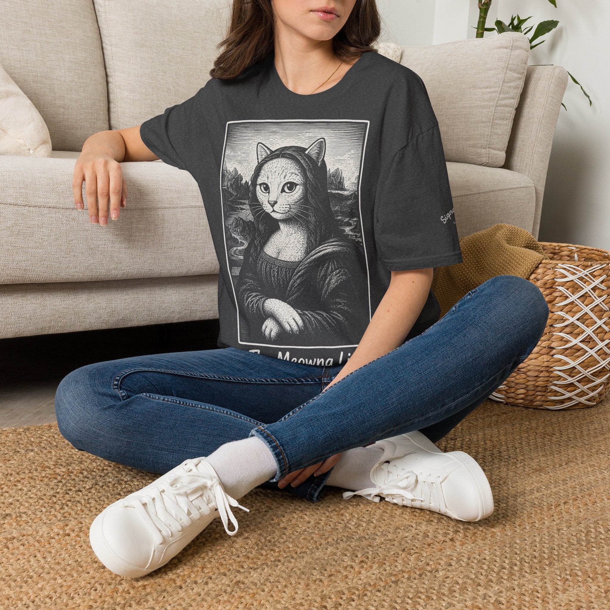 The Meowna Lisa Katzen Kunst T Shirt – Cat Art collection | UrbanPrintz