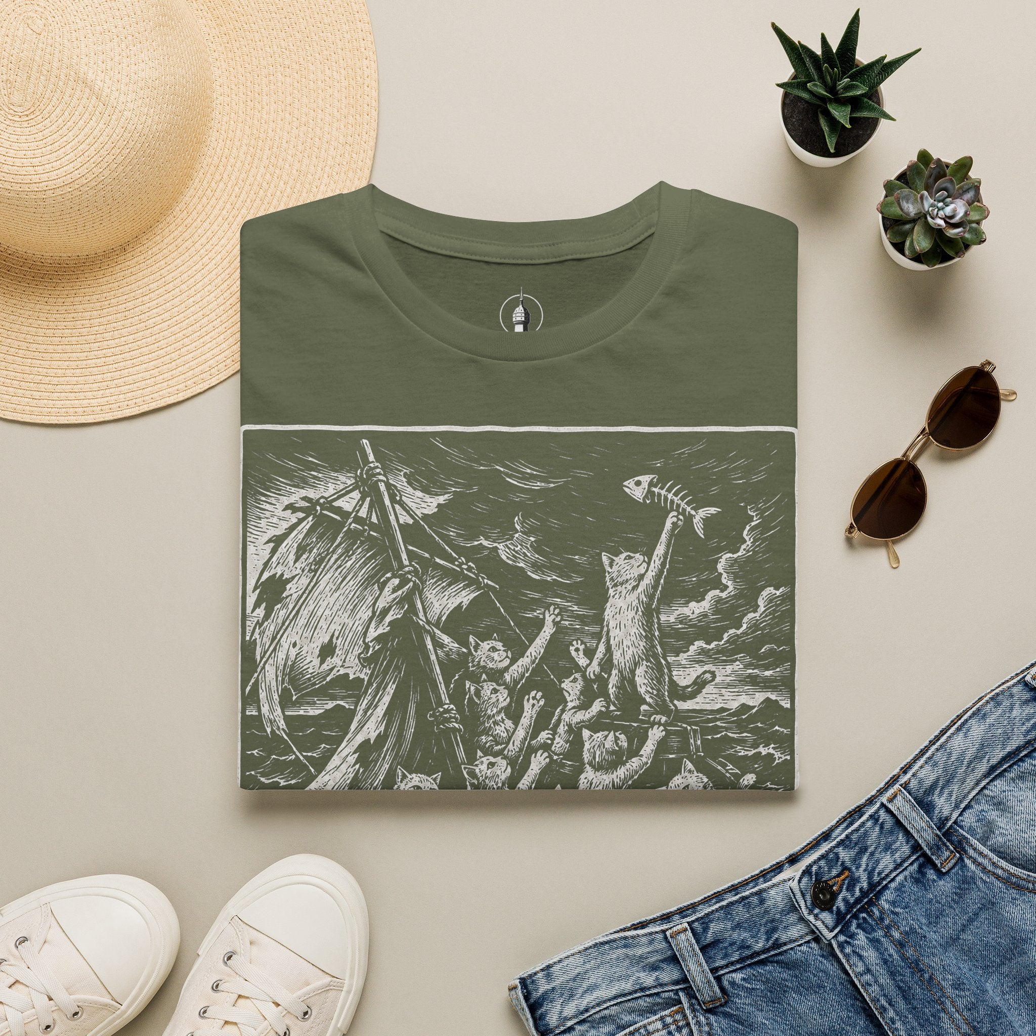 The Raft of Meowdusa Katzen Kunstparodie T Shirt – Cat Art collection | UrbanPrintz