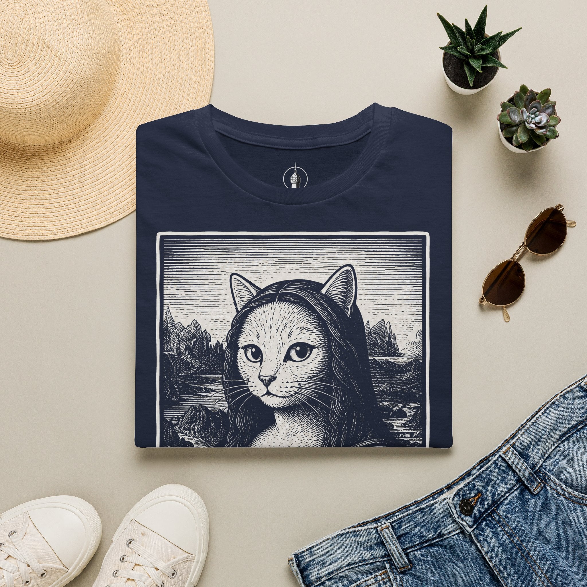 The Meowna Lisa Katzen Kunst T Shirt – Cat Art collection | UrbanPrintz