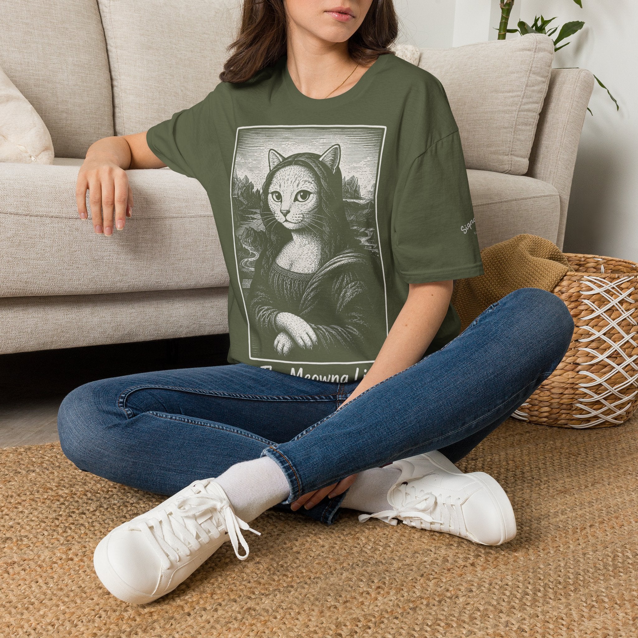 The Meowna Lisa Katzen Kunst T Shirt – Cat Art collection | UrbanPrintz