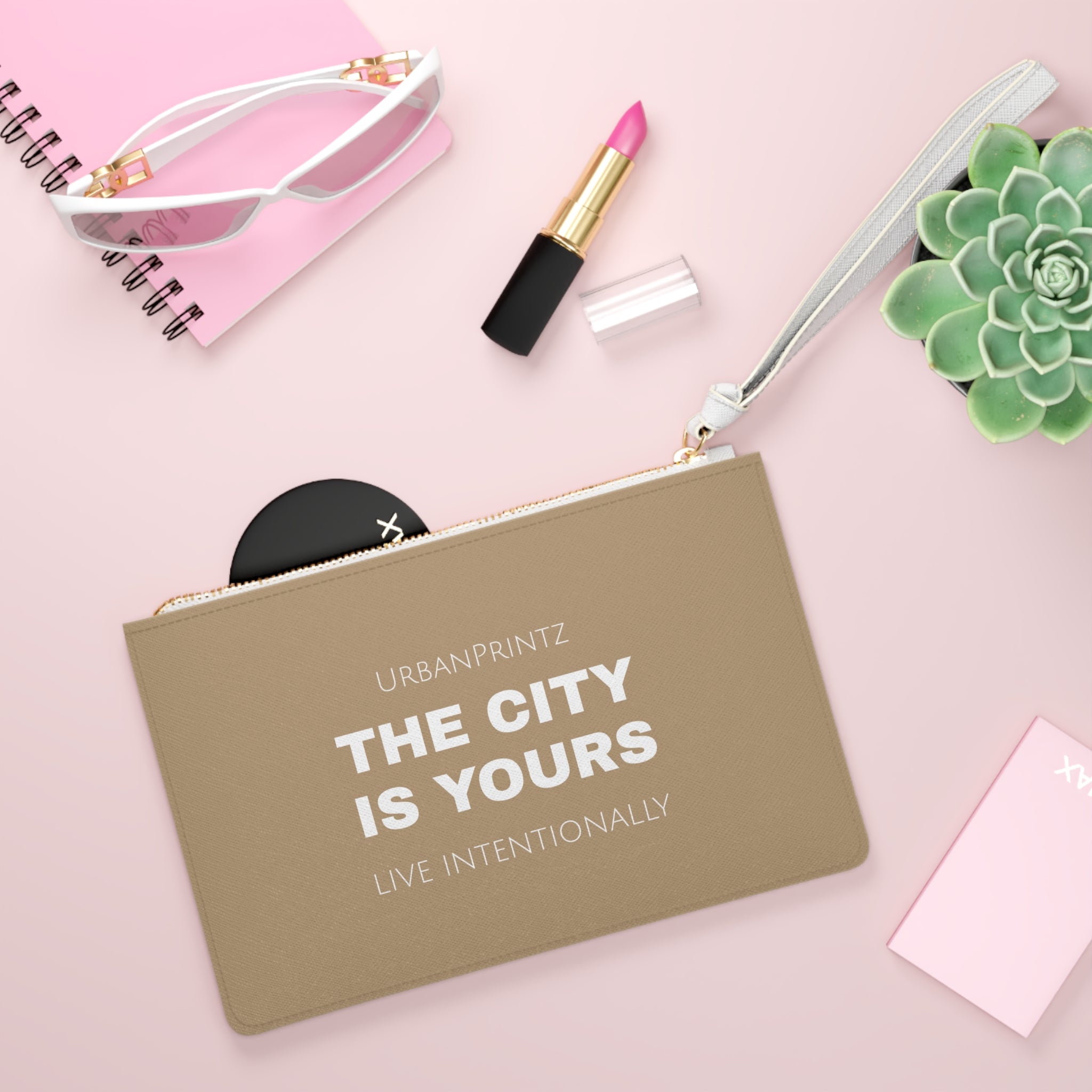Clutch Bag — "The City Is Yours" Vegan Leather Wristlet | Urban, Motivational Fashion Accessory - UrbanPrintz