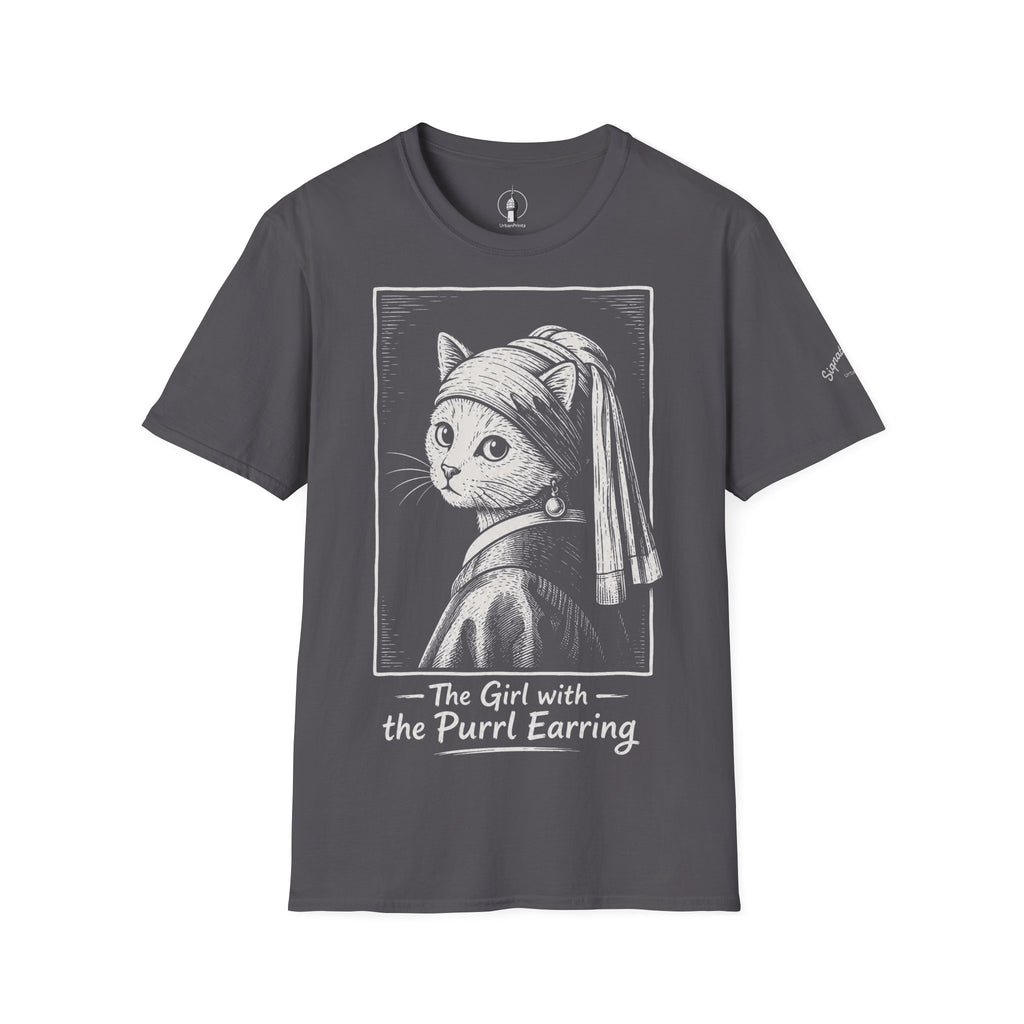 The Girl with the Purrl Earring Katzen Kunst T Shirt – Cat Art collection | UrbanPrintz