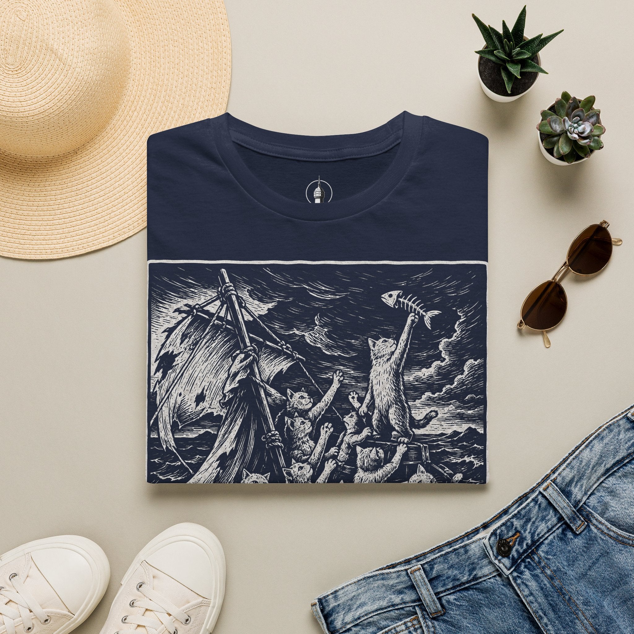 The Raft of Meowdusa Katzen Kunstparodie T Shirt – Cat Art collection | UrbanPrintz