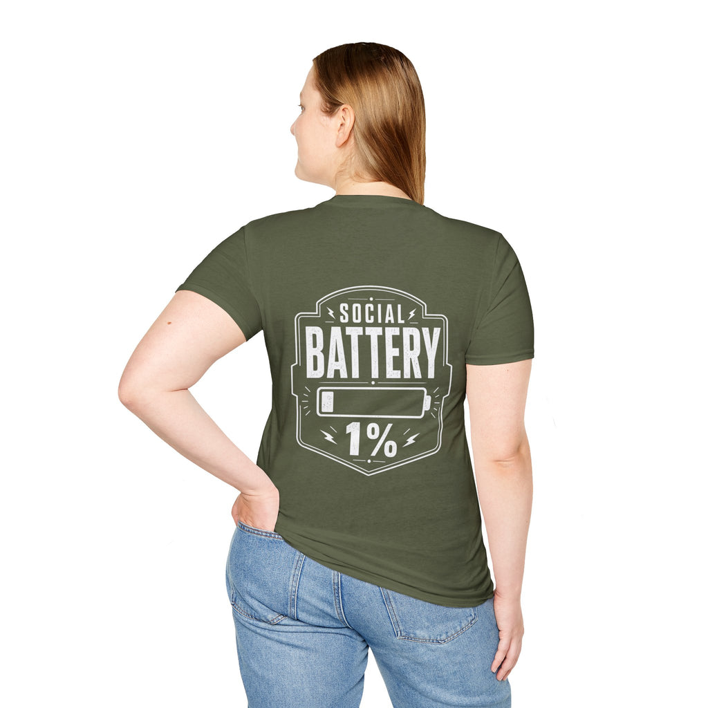 Social Battery 1 Percent Introvert T Shirt – Fun collection | UrbanPrintz