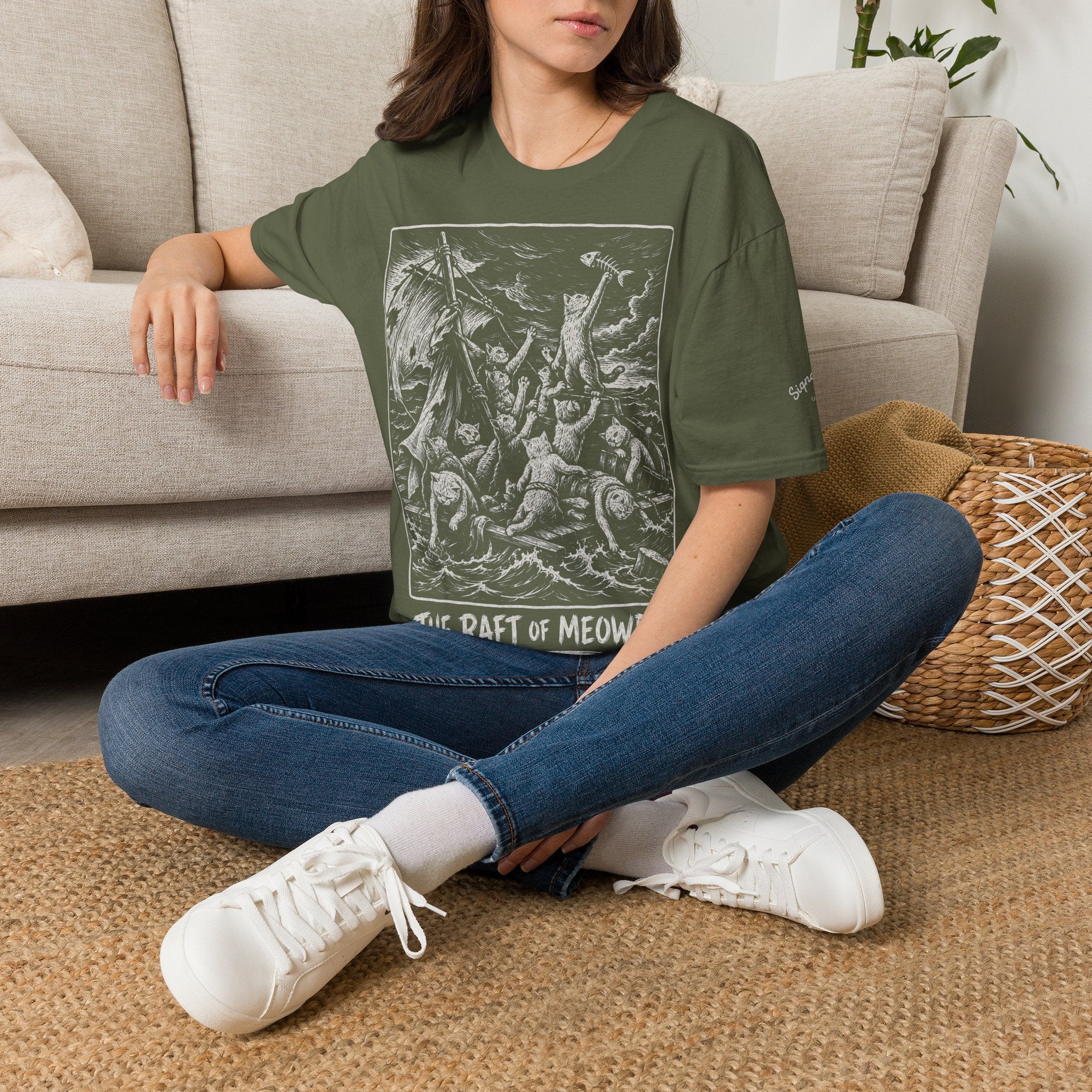 The Raft of Meowdusa Katzen Kunstparodie T Shirt – Cat Art collection | UrbanPrintz