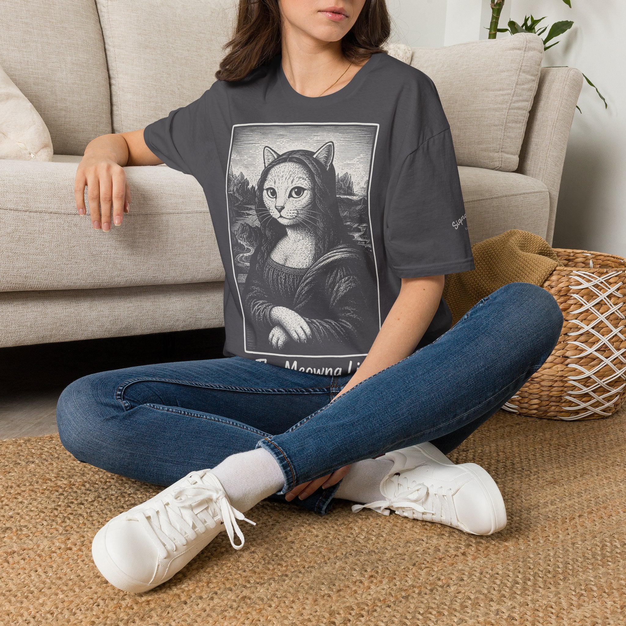 The Meowna Lisa Katzen Kunst T Shirt – Cat Art collection | UrbanPrintz