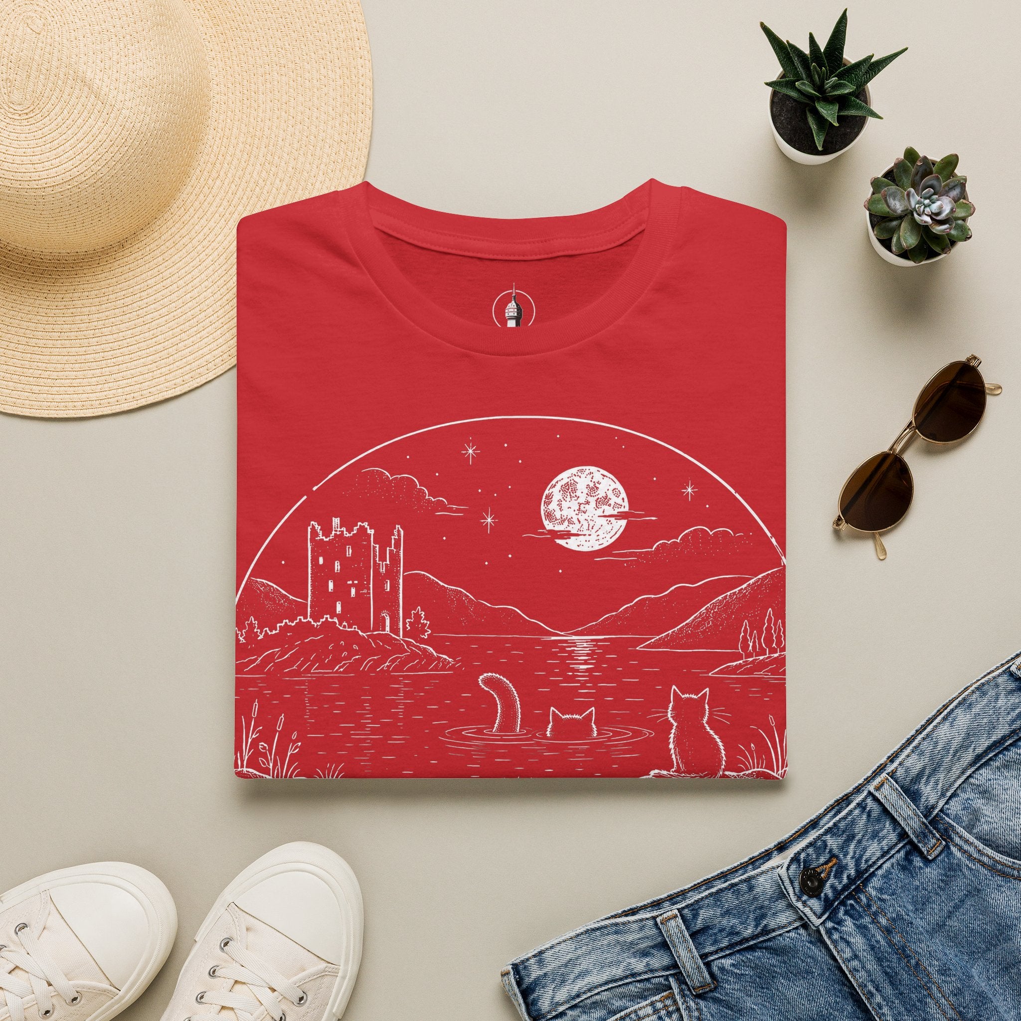 Loch Ness Meowster Katzen T Shirt – Cat Art collection | UrbanPrintz