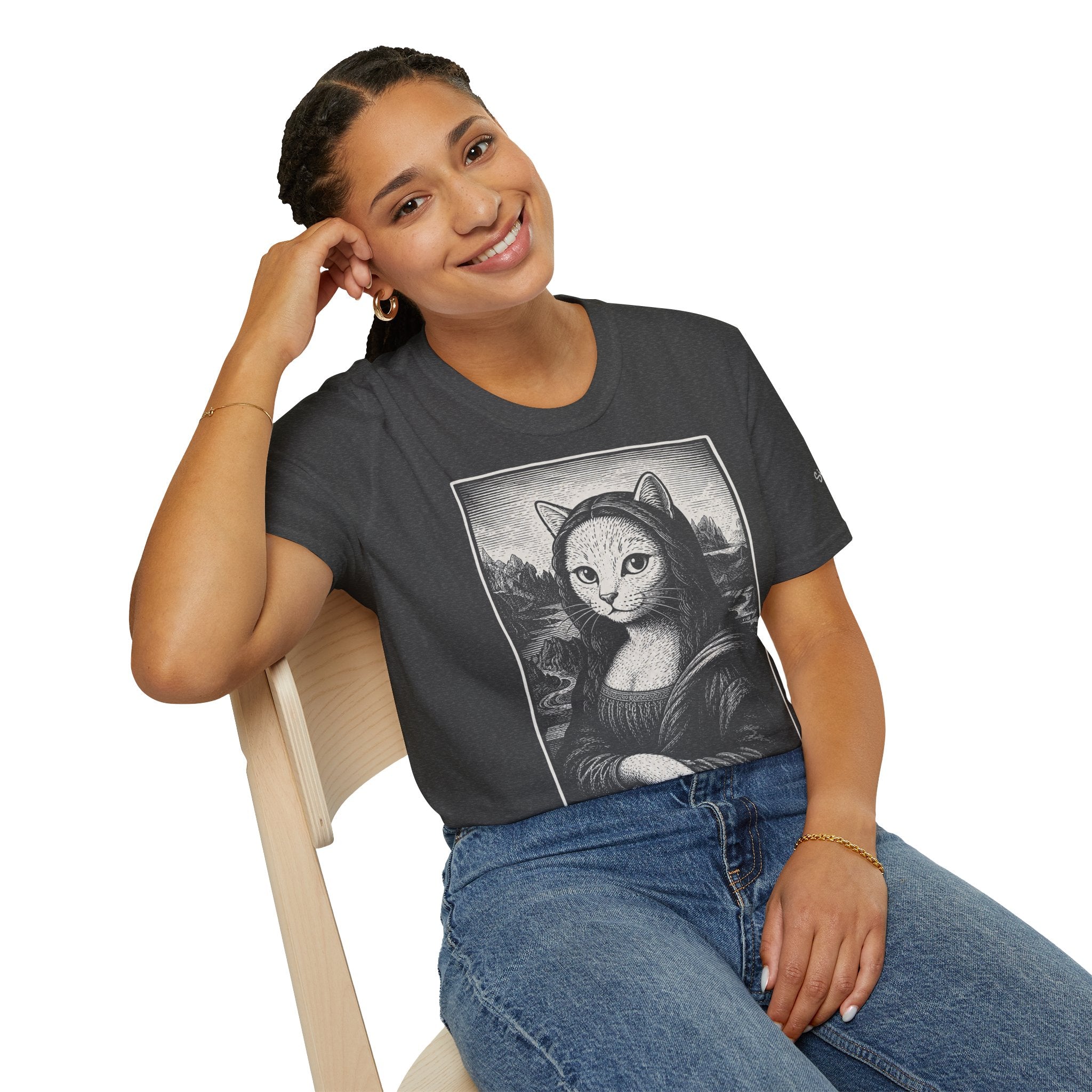 The Meowna Lisa Katzen Kunst T Shirt – Cat Art collection | UrbanPrintz