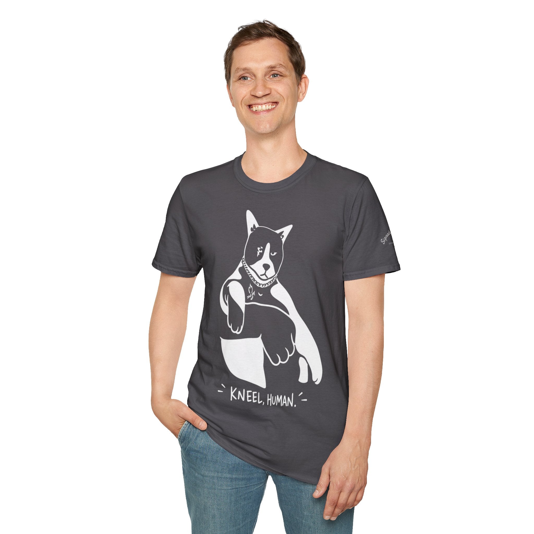 Kneel Human Lustiges Katzen T Shirt – Cat Art collection | UrbanPrintz