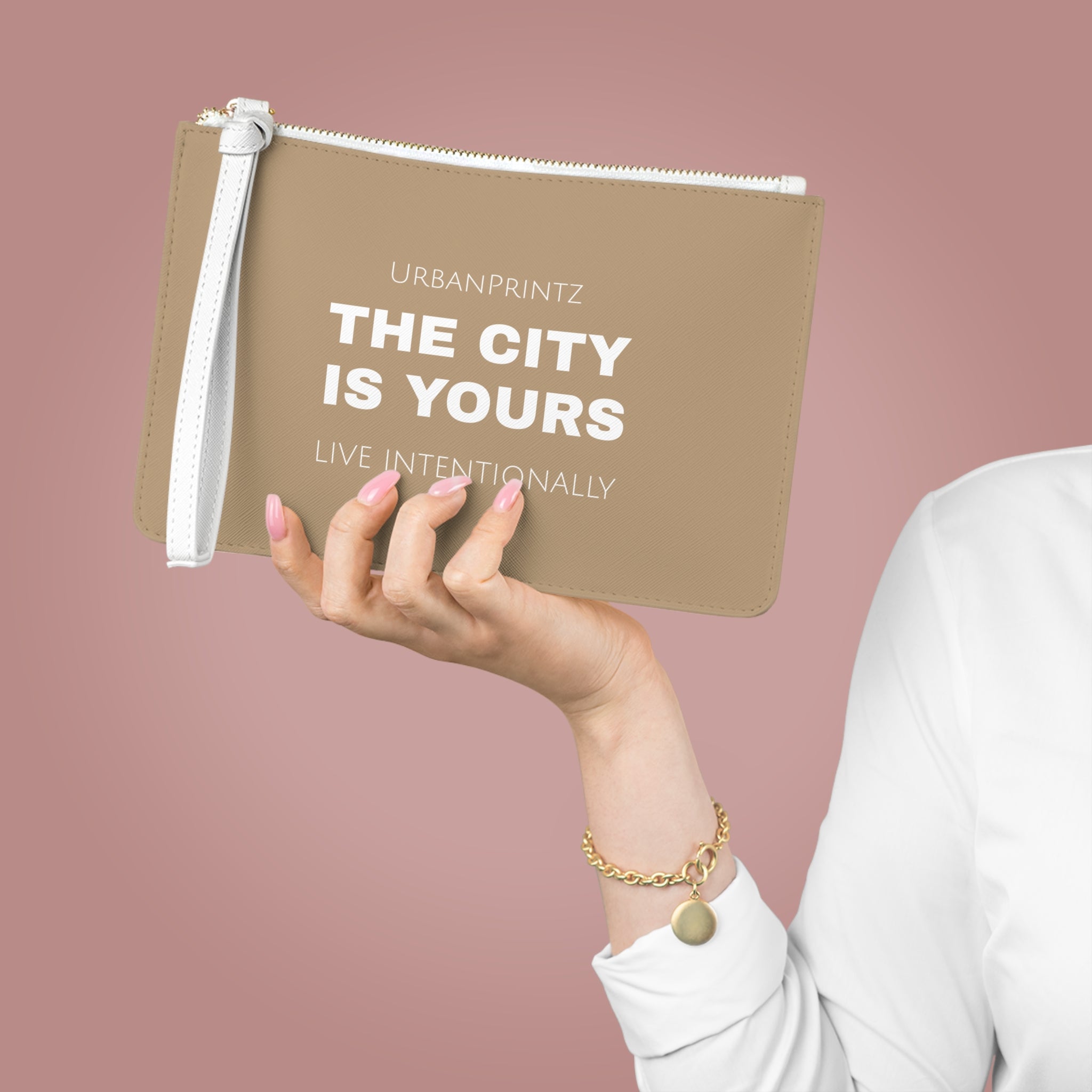 Clutch Bag — "The City Is Yours" Vegan Leather Wristlet | Urban, Motivational Fashion Accessory - UrbanPrintz