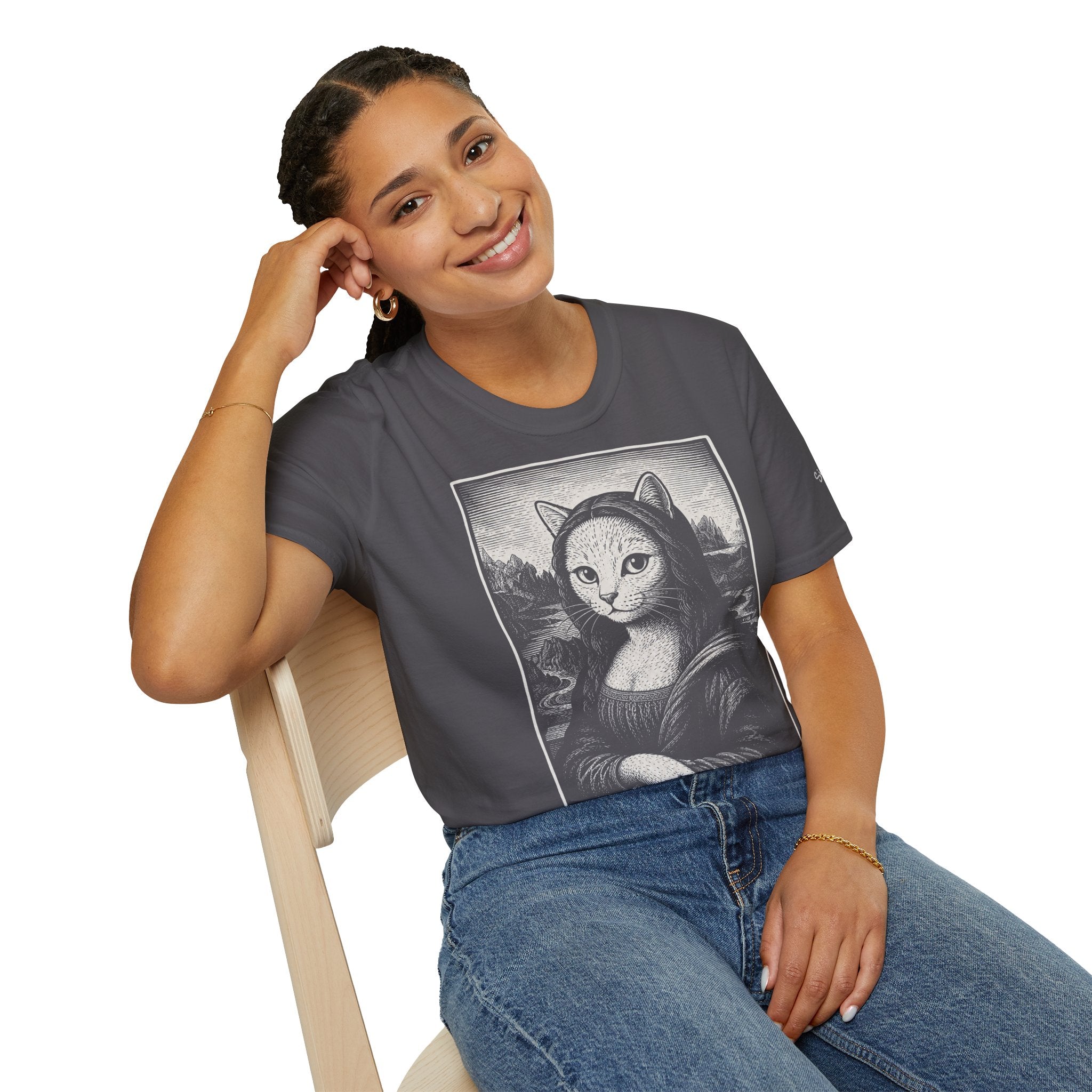 The Meowna Lisa Katzen Kunst T Shirt – Cat Art collection | UrbanPrintz