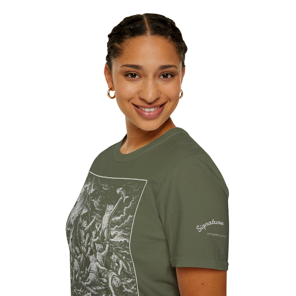 The Raft of Meowdusa Katzen Kunstparodie T Shirt – Cat Art collection | UrbanPrintz