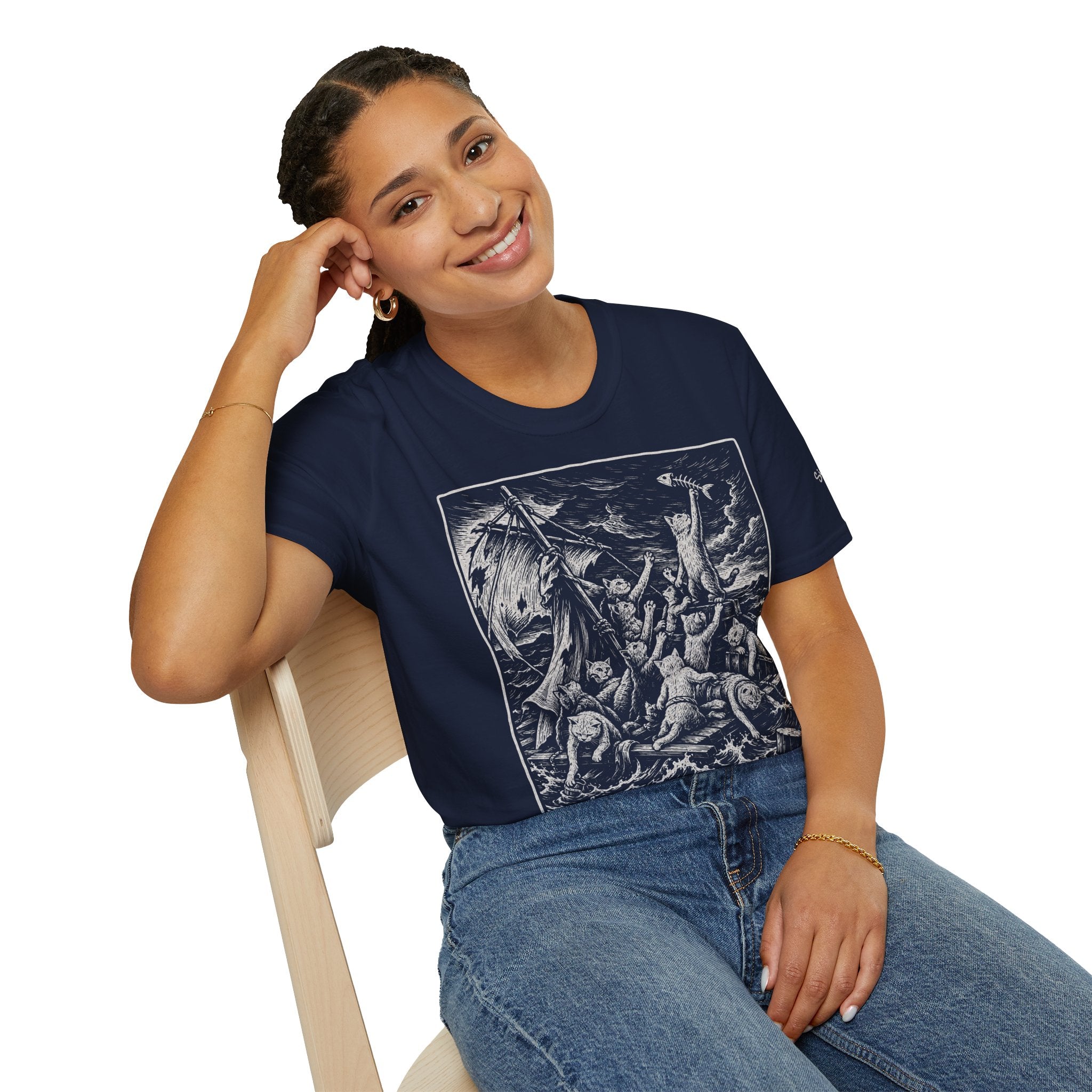 The Raft of Meowdusa Katzen Kunstparodie T Shirt – Cat Art collection | UrbanPrintz