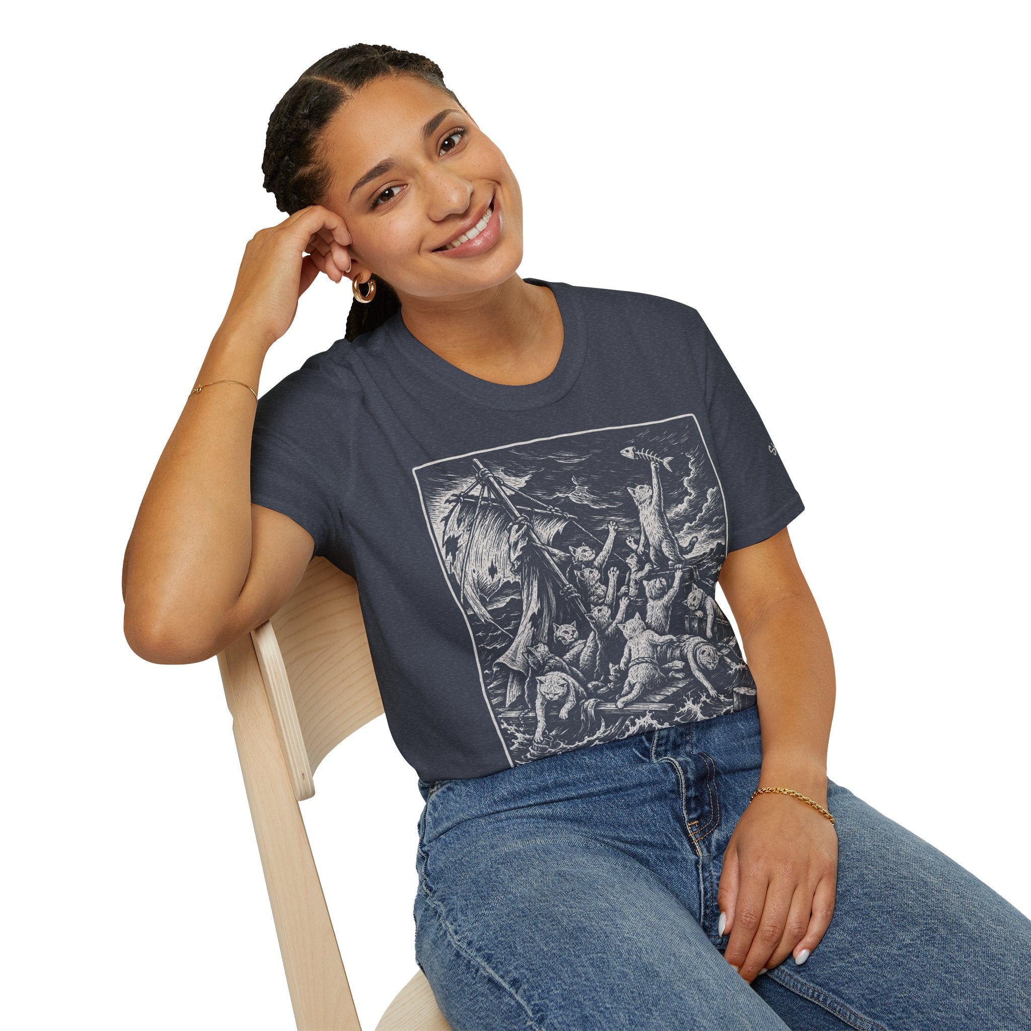 The Raft of Meowdusa Katzen Kunstparodie T Shirt – Cat Art collection | UrbanPrintz