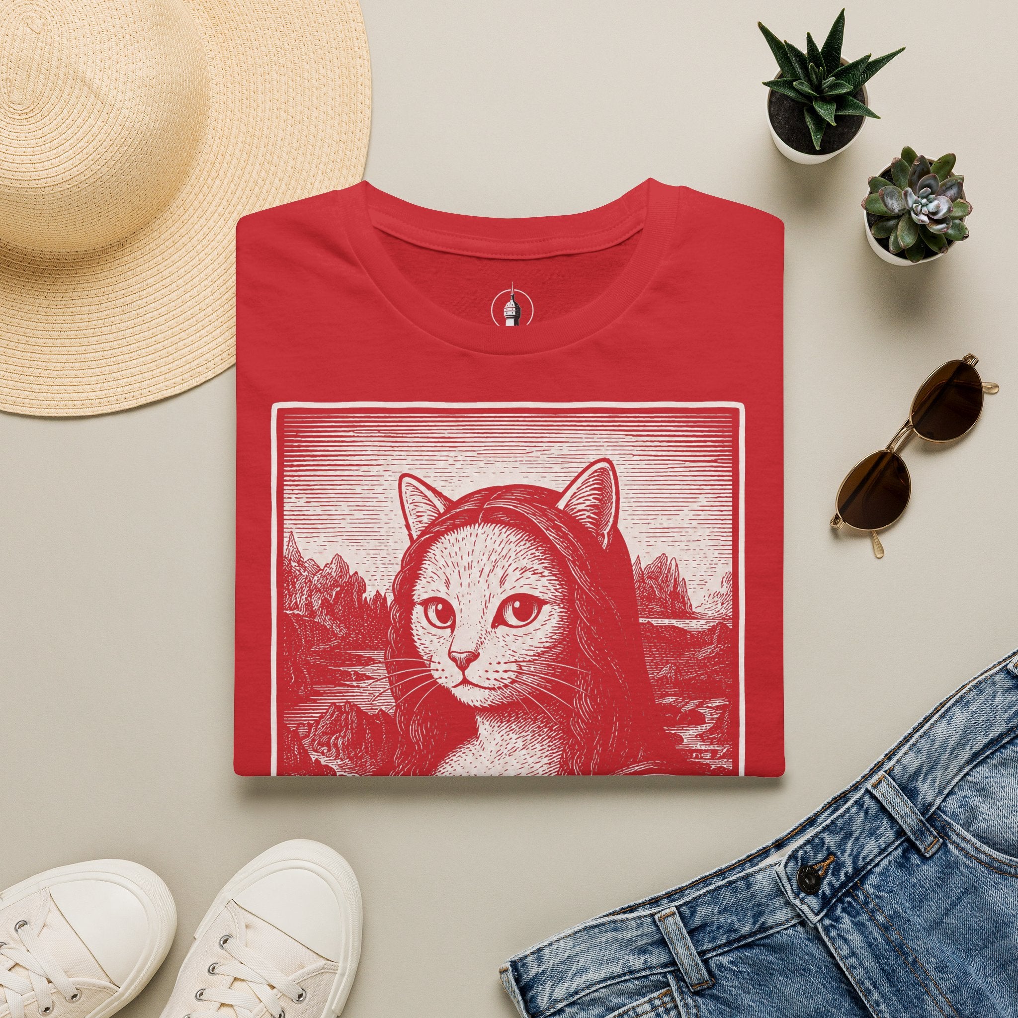 The Meowna Lisa Katzen Kunst T Shirt – Cat Art collection | UrbanPrintz