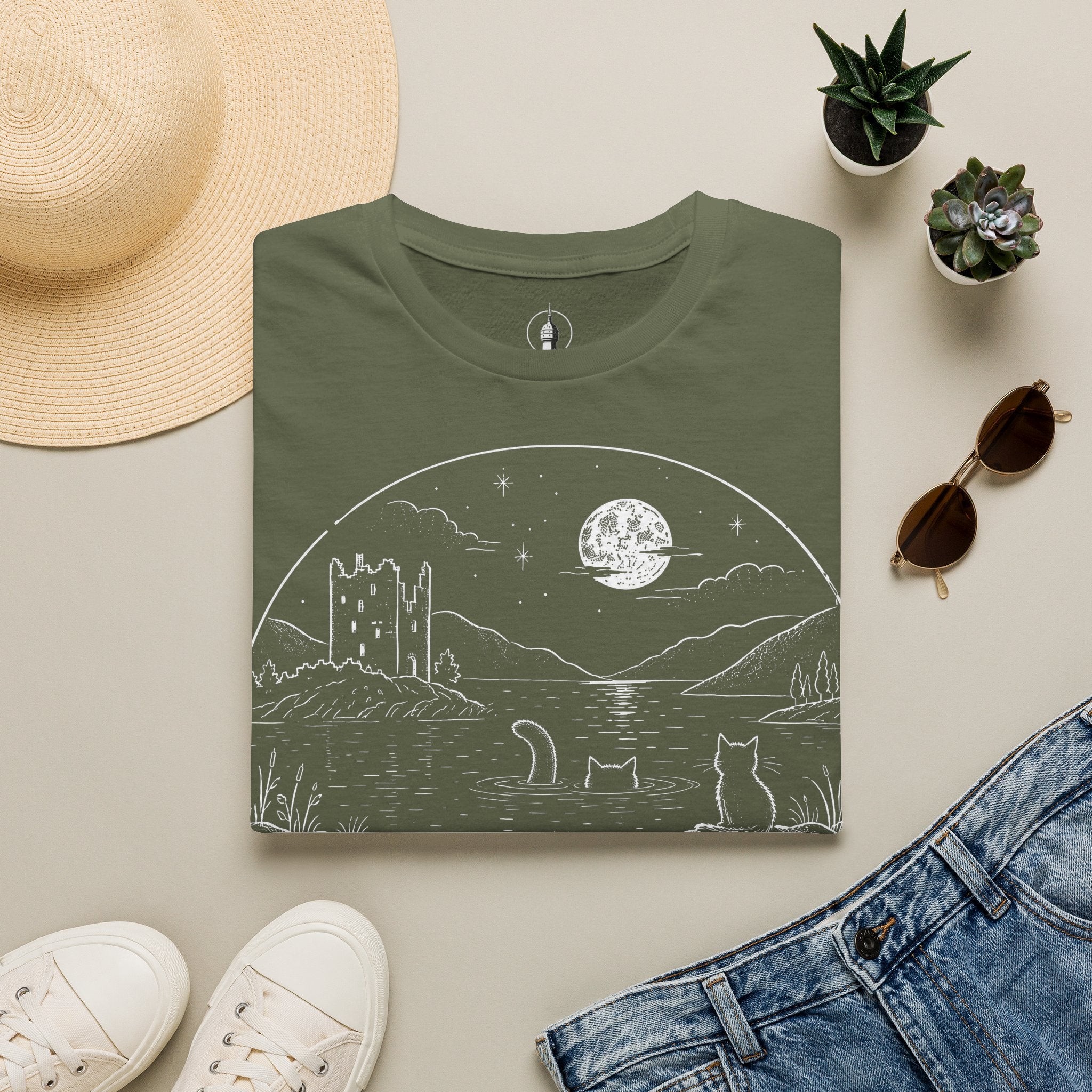 Loch Ness Meowster Katzen T Shirt – Cat Art collection | UrbanPrintz