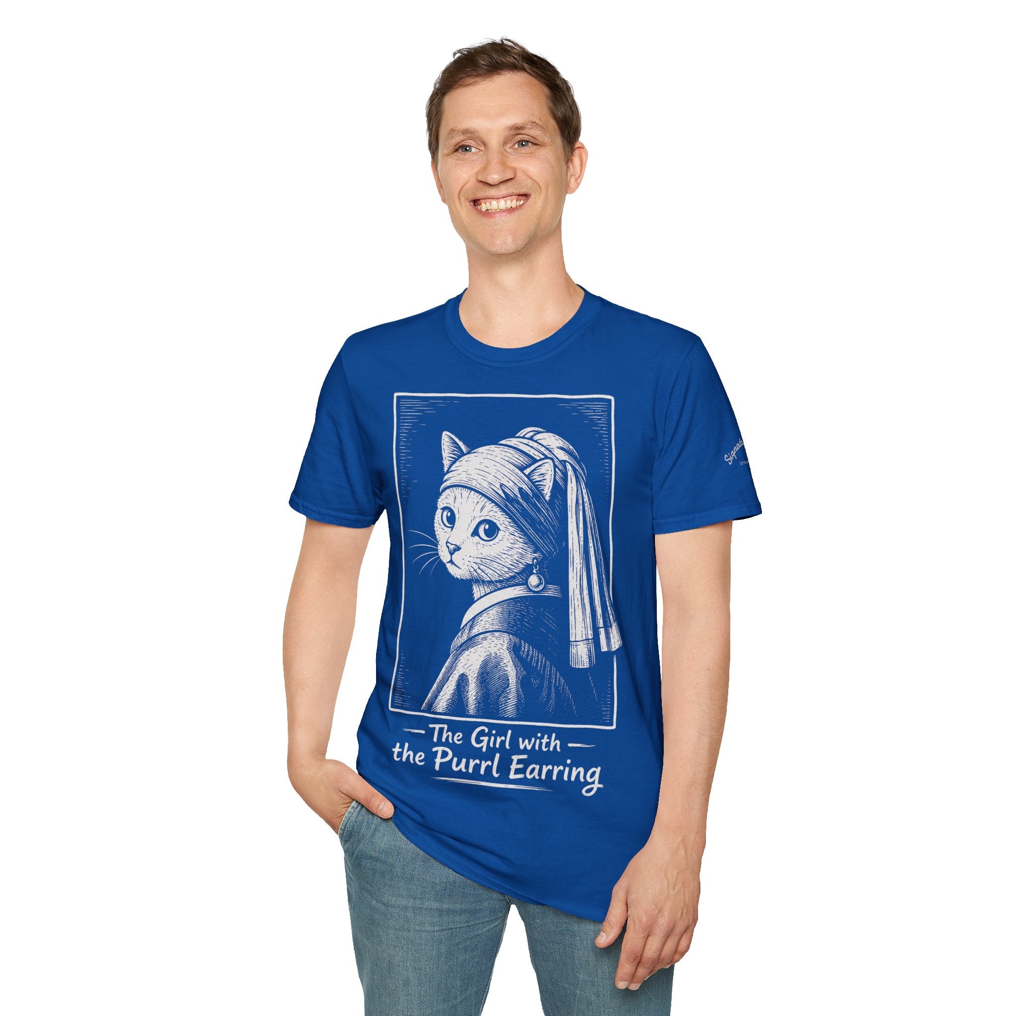 The Girl with the Purrl Earring Katzen Kunst T Shirt – Cat Art collection | UrbanPrintz