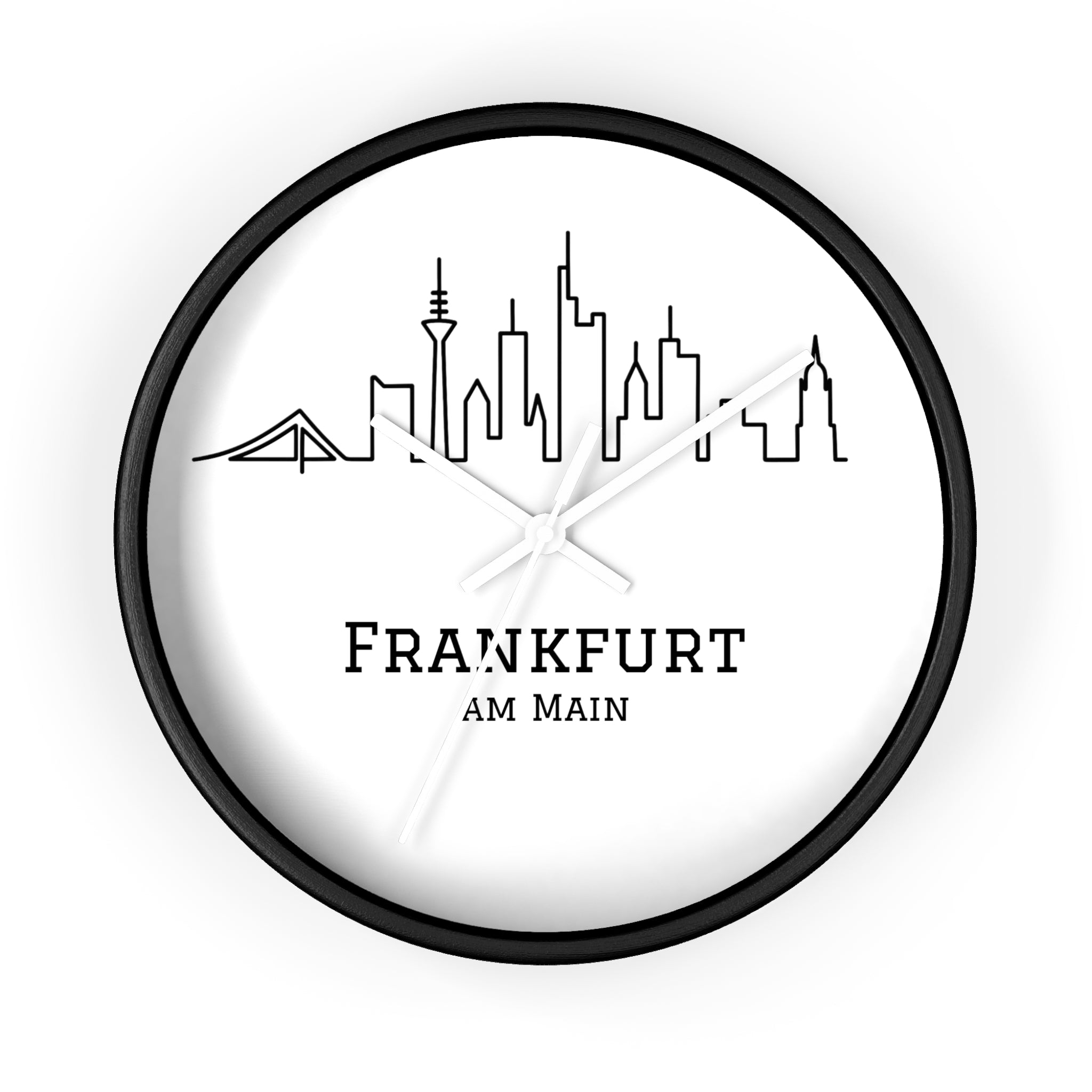 Frankfurt Skyline Wanduhr – Minimal Design | Urban Living - UrbanPrintz