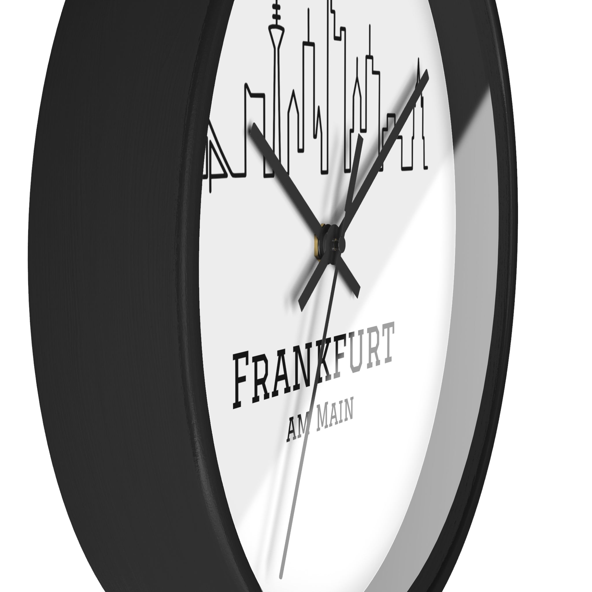 Frankfurt Skyline Wanduhr – Minimal Design | Urban Living - UrbanPrintz