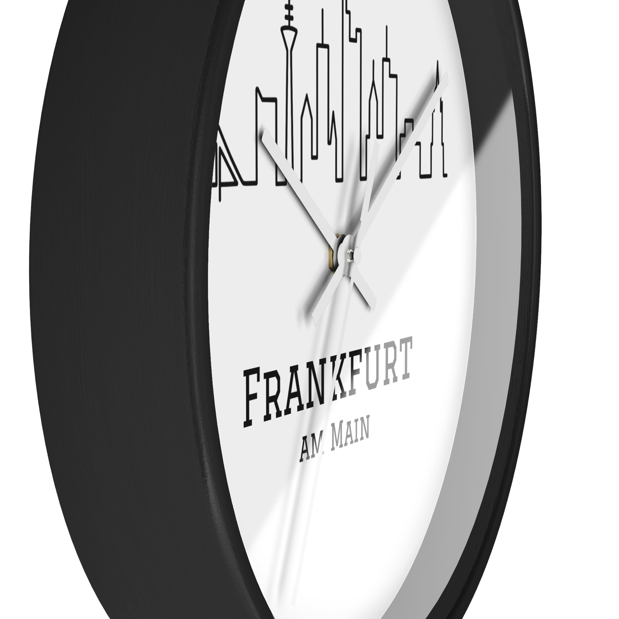 Frankfurt Skyline Wanduhr – Minimal Design | Urban Living - UrbanPrintz