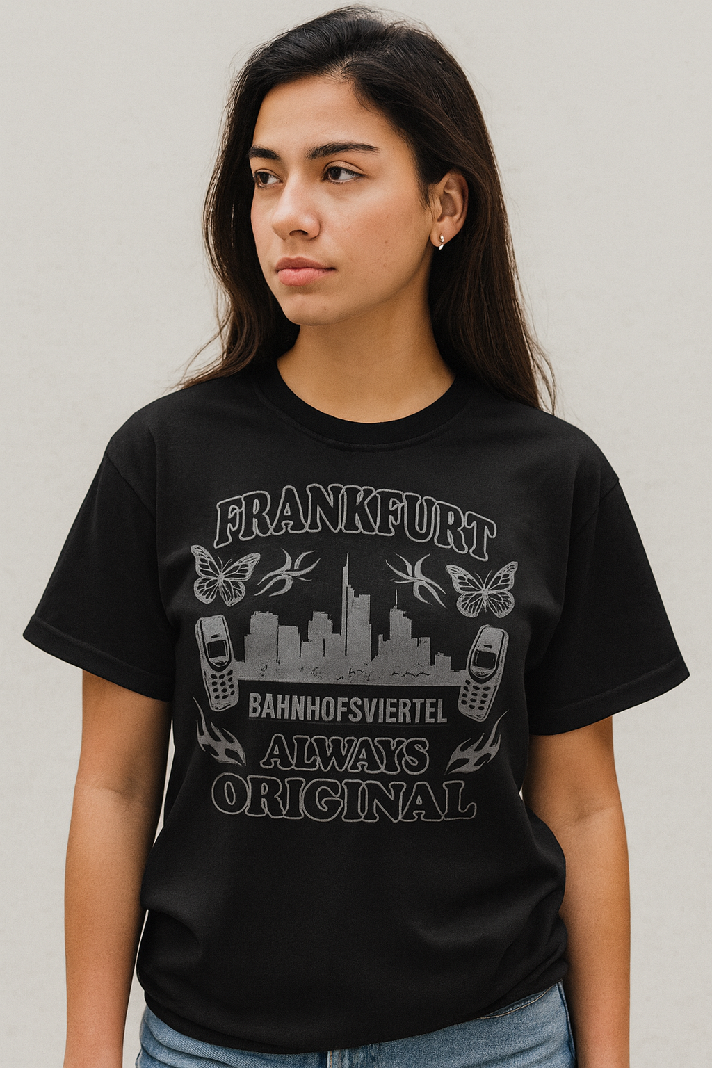Frankfurt Bahnhofsviertel T-Shirt – Always Original | Y2K Nostalgia Edition - UrbanPrintz